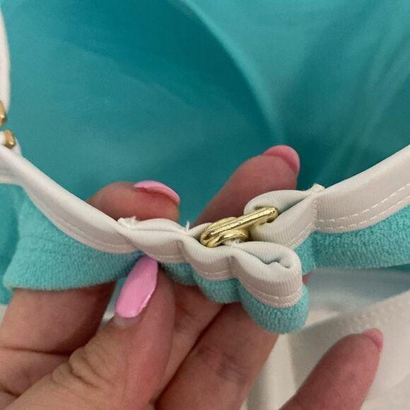 NWT- Kona Sol- blue and white terry cloth bikini- Size 1X (16-18) - Picture 15 of 16
